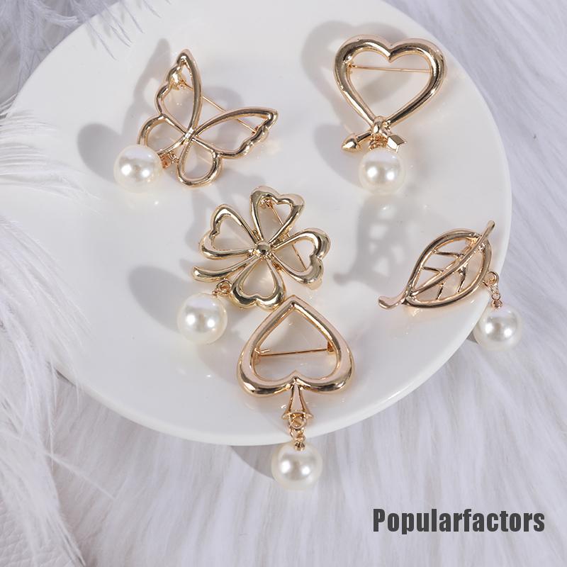 Ghim cài áo đính ngọc trai nhân tạo thời trang tùy chọn kiểu dáng