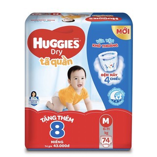 BỈM HUGGIES TÃ QUẦN VÀ DÁN M74 /L68/XL62/XXL56