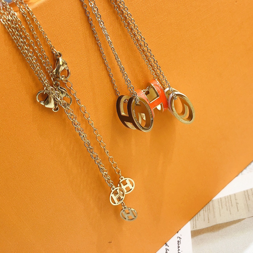 Vòng Cổ Thép Titan Mặt Hình Chữ H Thời Trang Cá Tính