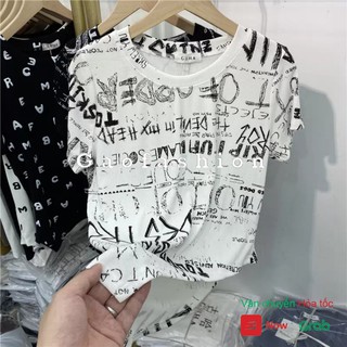 Áo thun cộc tay / áo phông cộc tay dáng ôm in chữ