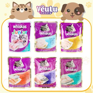 [Mã YEULU276 giảm 8% tối đa 30k đơn từ 249k] Pate Whiskas cho mèo đủ vị 85g & 400g - YêuLu Shop