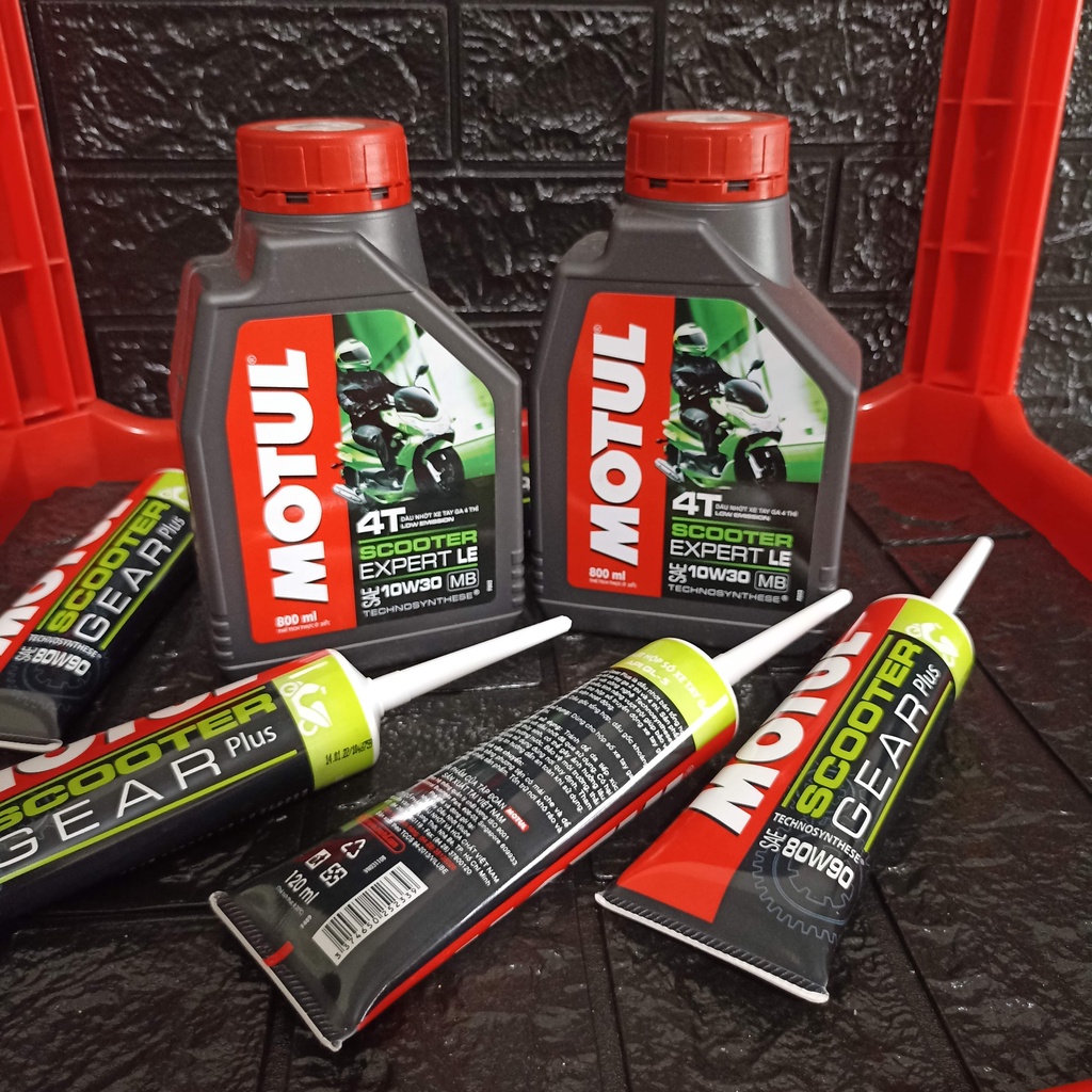 Motul Scooter 10W30 800ml + Motul Gear Plus 80W90 120ml nhớt hợp số