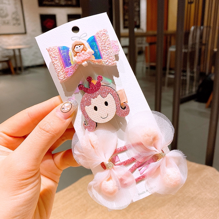 Set 3 kẹp tóc hình công chúa tuyết dành cho bé gái