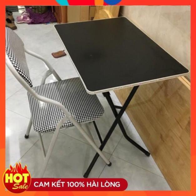 BÀN HỌC GẤP GỌN 50x70cm chân cao 75 cm kèm ghế FREE SHIP chân sắt sơn tích điện siêu bền ( cam kết như hình )