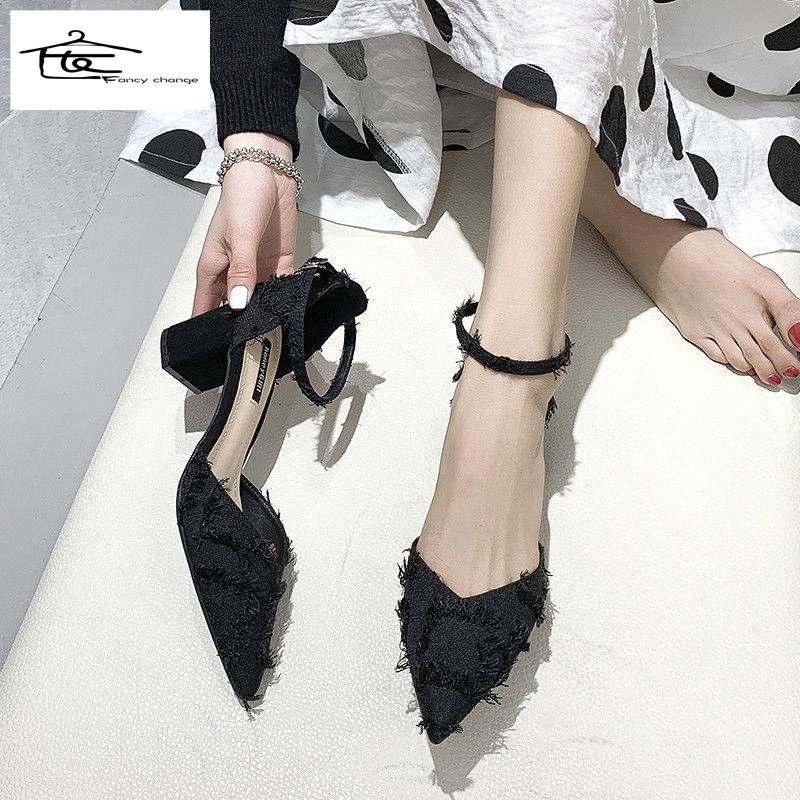 Giày Cao Gót Mũi Nhọn Phong Cách Hàn Quốc Thời Trang Xuân Hè Cho Nữ 2022