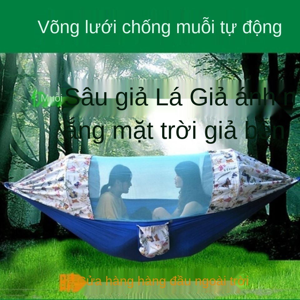 Mới lưới chống muỗi tự động đóng mở nhanh võng vải dù đôi xếp đồ dùng cắm trại ngoài trời