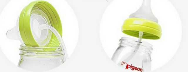 Van chống sặc, chống đổ  -Sử dụng được cho bình sữa cổ rộng Pigeon, Kichi Kichilachi, GB Baby, Spectra