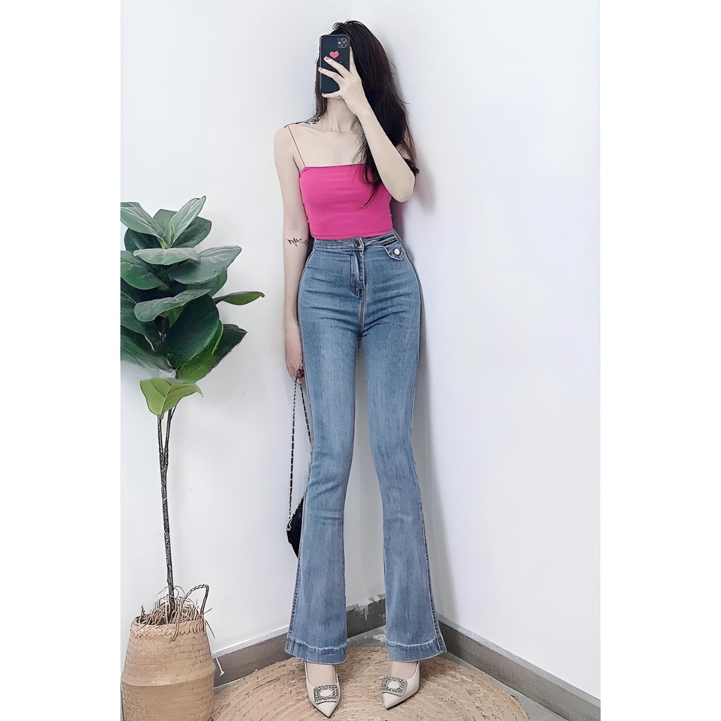 Quần jean ống loe co dãn nhẹ 4 chiều hàng Quảng Châu xịn xò