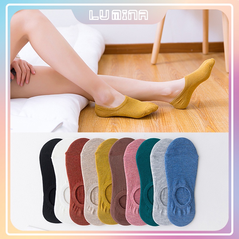 Tất bàn chân nam nữ vớ thể thao màu trơn phong cách Hàn Quốc trẻ trung năng động thời trang thu hè LUMINA TN031