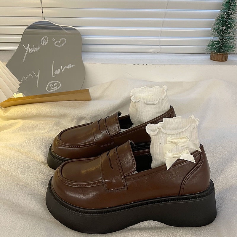 Giày da lười phong cách vintage ảnh thật ở cuối