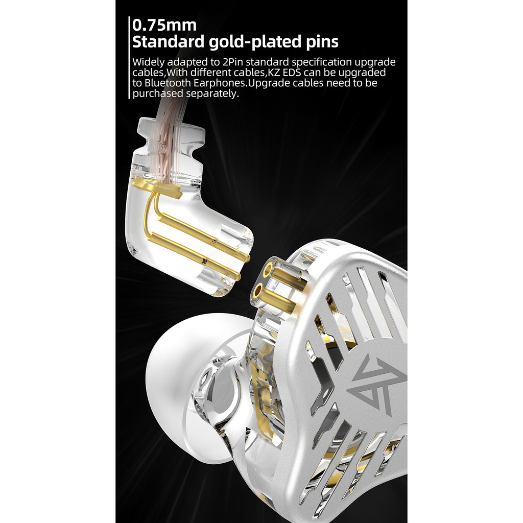 Tai nghe thể thao nhét tai KZ EDS ZEX ZSN PRO EDR1 mạch từ tính kép dynamic âm thanh HIFI DJ giảm tiếng ồn