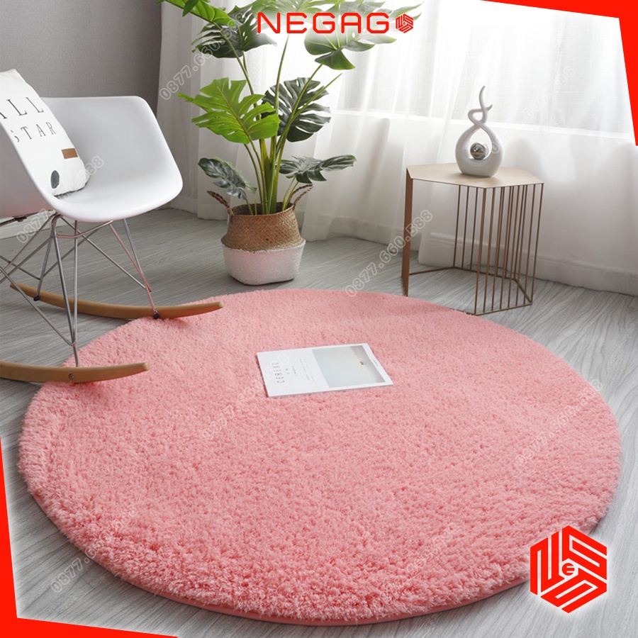 Thảm tròn 1m đẹp 20 màu trải sàn phòng ngủ phòng khách trang trí decor | NEGAGO