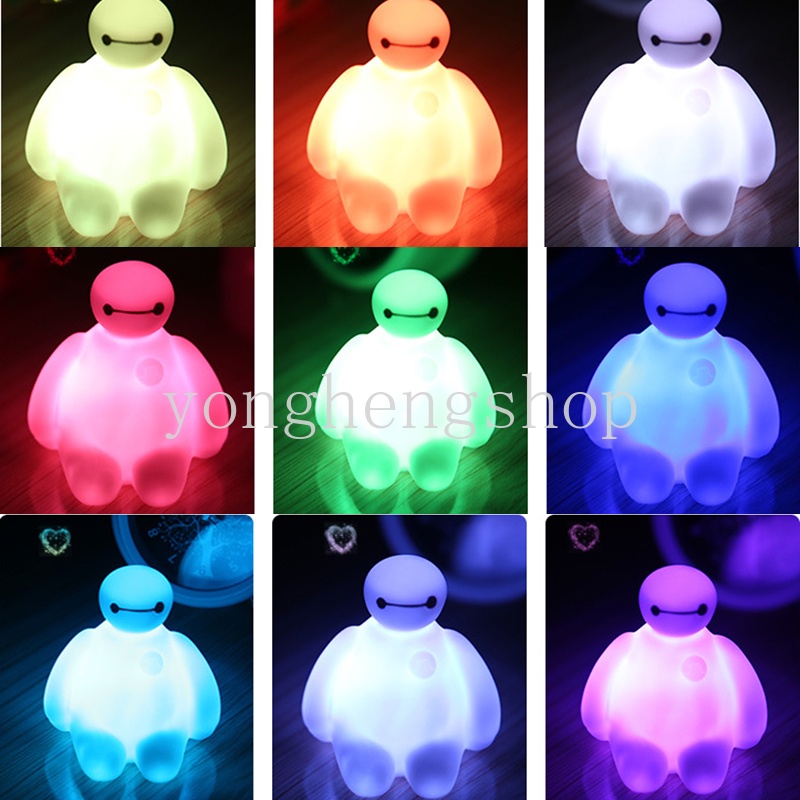 Đèn LED Để Bàn 7 Màu Hình Siêu Anh Hùng 6 BayMax Dễ Thương