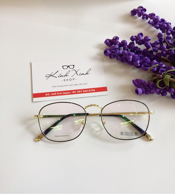 Kính gọng Vintage Kim loại Hàn quốc cao cấp