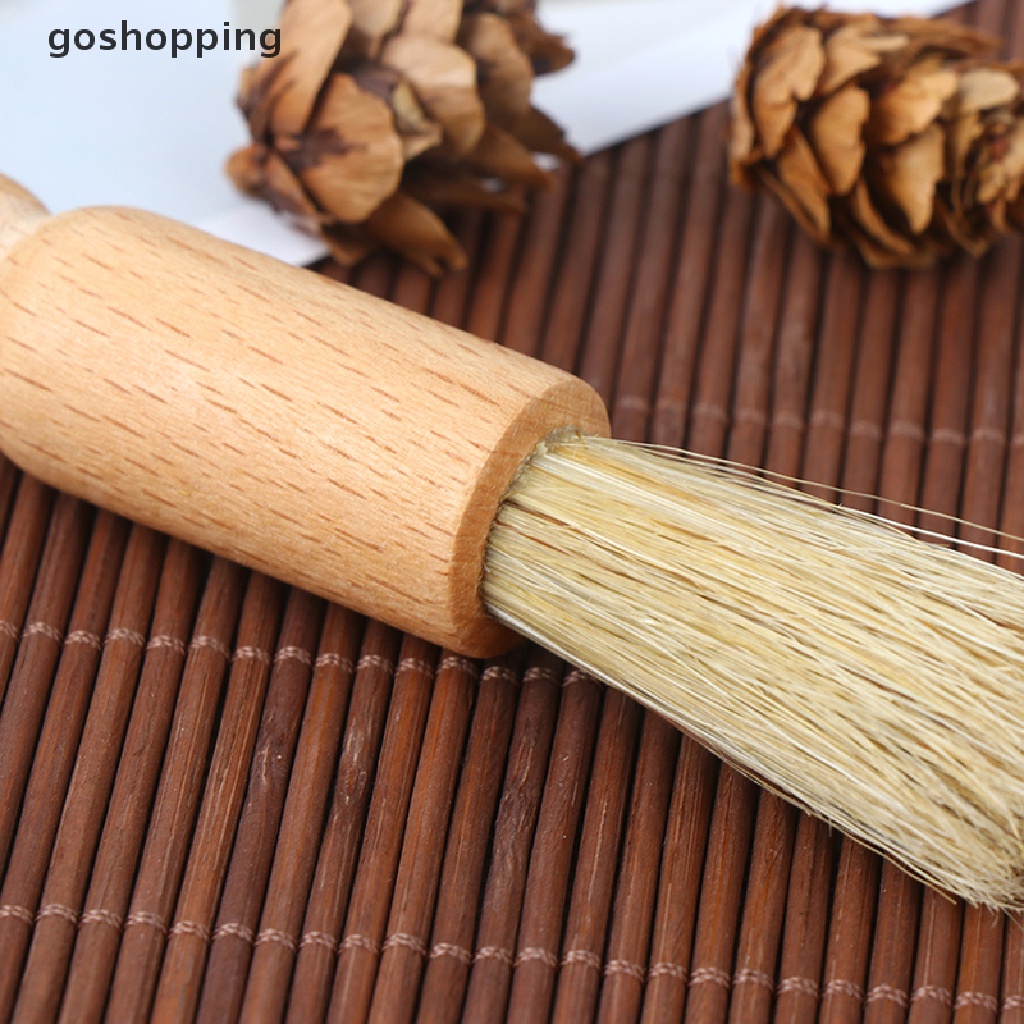 Chổi Quét Bụi Máy Xay Cà Phê Tay Cầm Bằng Gỗ Tự Nhiên