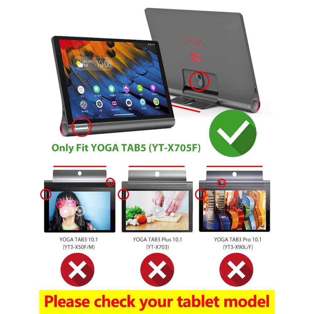 Bao da PU thiết kế nắp lật kiêm giá đỡ bảo vệ cho Lenovo Yoga smart tab 10.1 YT-X705F 2019