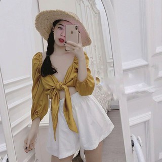Áo kiểu thắt nơ đủ màu kèm ảnh thật A126