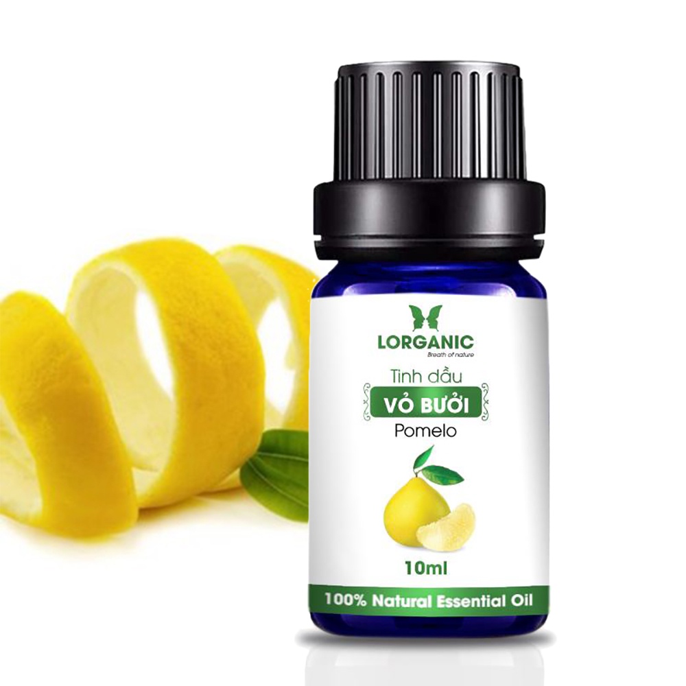 Tinh dầu vỏ bưởi nguyên chất Lorganic Pomelo 100% Natural Essential Oil 10ml, 50ml