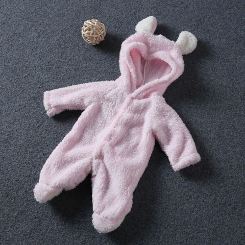 Áo liền quần Bodysuit Romper Có Mũ Trùm Đầu Mềm Mại Cho Các Bé Nhỏ Sơ Sinh