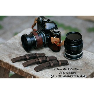 【TẶNG khóa + Chốt tháo dây 】Dây Đồng Hồ Da Bò Sáp Ngựa Điên