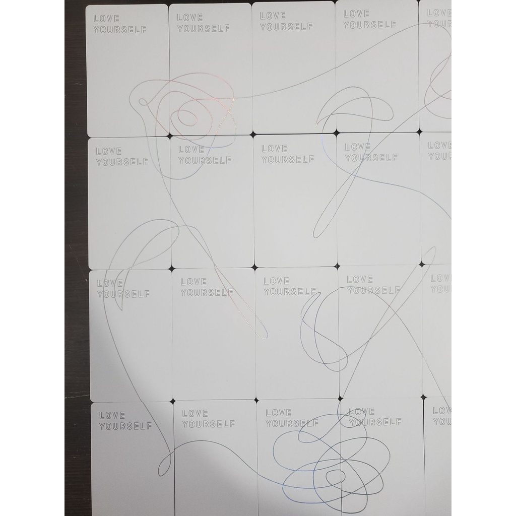 Thẻ Laser In Hình Nhóm Nhạc BTS Love Youself Her Photocard