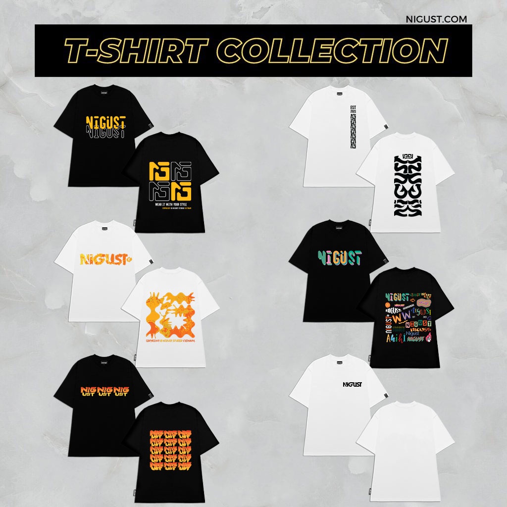 RANDOM PACK T-SHIRT - Áo thun local brand NIGUST form rộng tay lỡ cổ tròn vải cotton cao cấp Fullbox