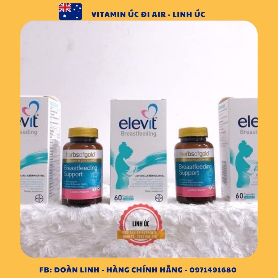 Viên Lợi sữa Úc Herbs Of Gold Breastfeeding Support 60 viên, Hàng Chuẩn Úc Đi Air