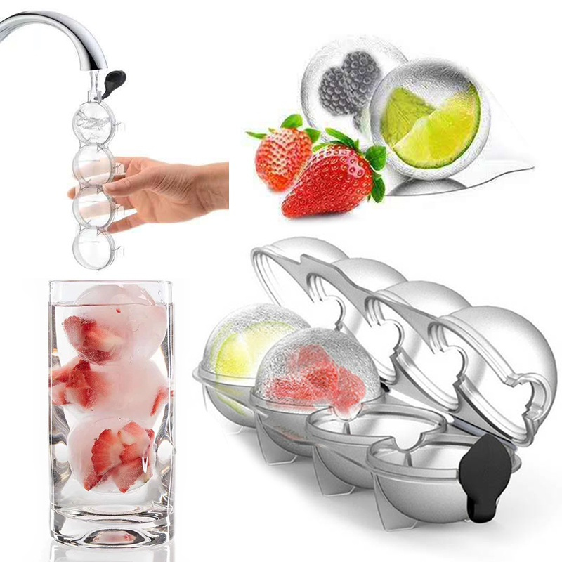 Khuôn làm đá hình tròn với 4 ngăn tiện lợi