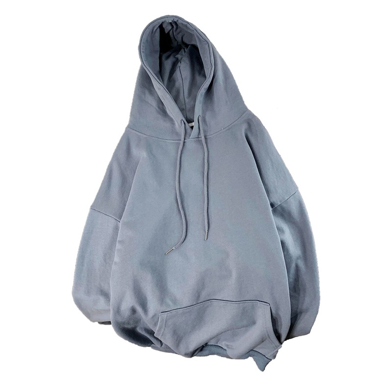 Áo hoodie IELGY tay dài cổ tròn dáng rộng màu trơn phong cách đơn giản dành cho nữ