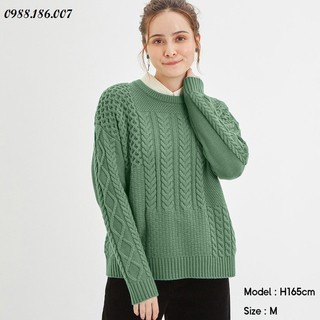 [Nội địa Nhật Bản có Bill] Áo len vặn thừng siêu dày siêu ấm GU JN+E 318580