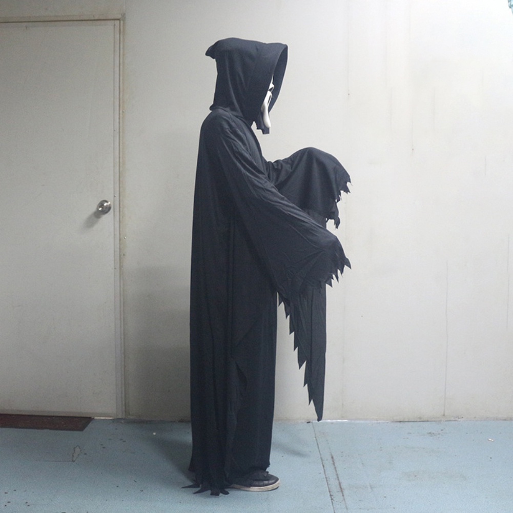 Ma hét mặt nạ bên ma mặt nạ với vải đen mui xe đáng sợ cosplay kinh dị Masquerade trang trí Halloween trang phục đạo cụ 【pwatch】