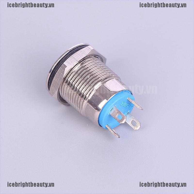 Công Tắc Đèn LED Bằng Kim Loại Màu Đen 12mm 12V