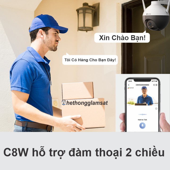 [Giá Sốc] Camera Wifi EZVIZ C8W 2K 4MPx - Ngoài Trời, Màu Bang Đêm, Xoay 360, Đàm Thoại - Chính Hãng, Bảo Hành 24 tháng