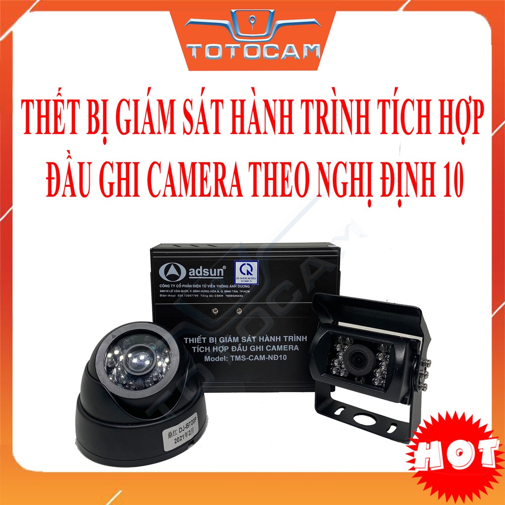 [NGHỊ ĐỊNH 10] Camera Nghị Định 10 ADSUN, Cam Trực Tuyến Cho Xe Khách - Xe Tải | Totocam