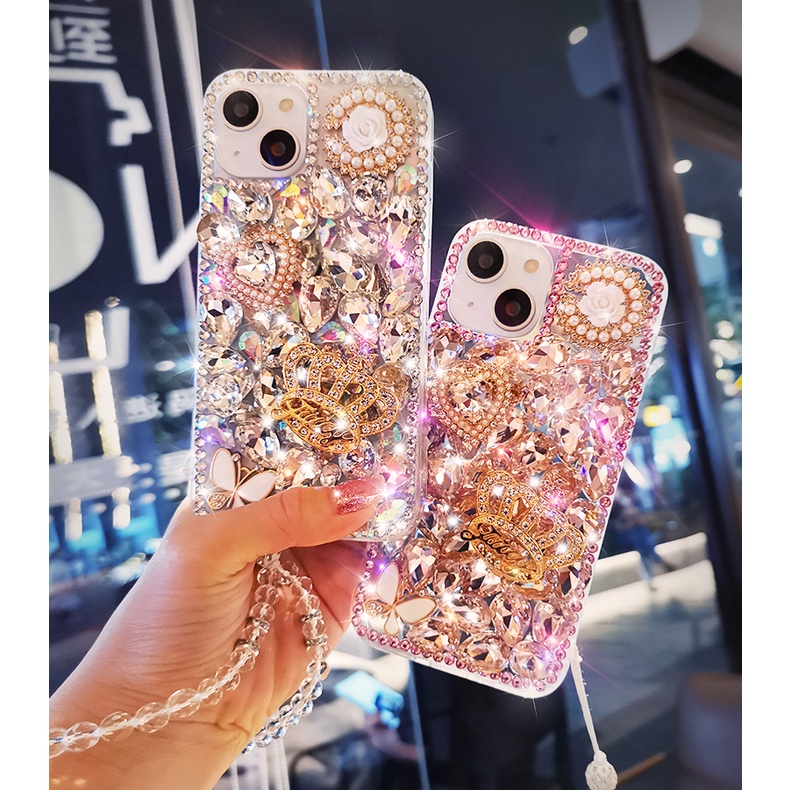 Ốp Điện Thoại Kim Tuyến Lấp Lánh Có Dây Đeo Cho iphone 15 13 12 11 pro max 14 plus ip xs max 14 pro max