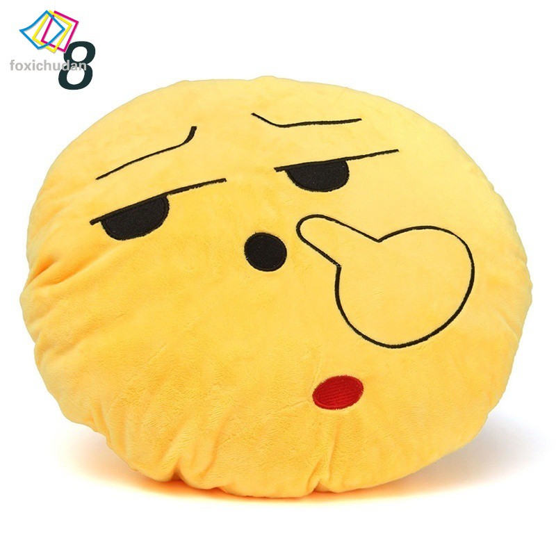 Gối tròn mềm mịn tạo hình Emoji dễ thương