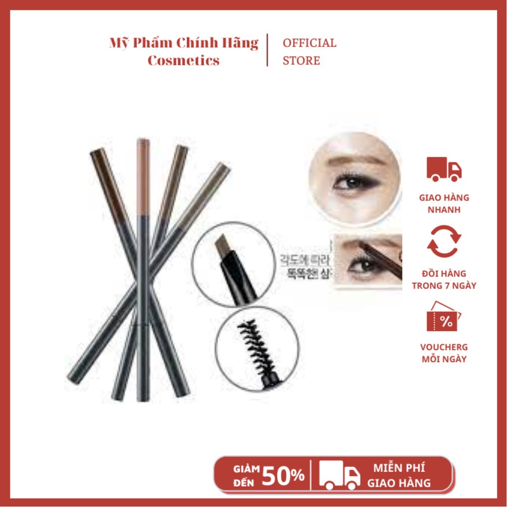 Chì kẻ mày Thefaceshop 2 đầu Designing Eyebrow Pencil