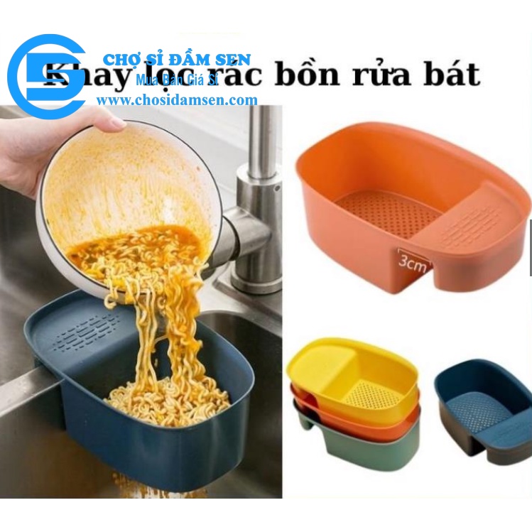 Khay lọc rác gác bồn rửa chén bát, giỏ đựng đồ đa năng G264-KhayLocRac