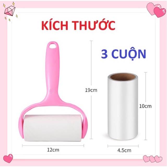 ❤️[ DEAL SỐC]SALE❤️LOẠI1 Cây Lăn Bụi Quần Áo Ga Giường, Sofa, Lông Chó Mèo Tiện Lợi ( TẶNG KÈM LÕI )