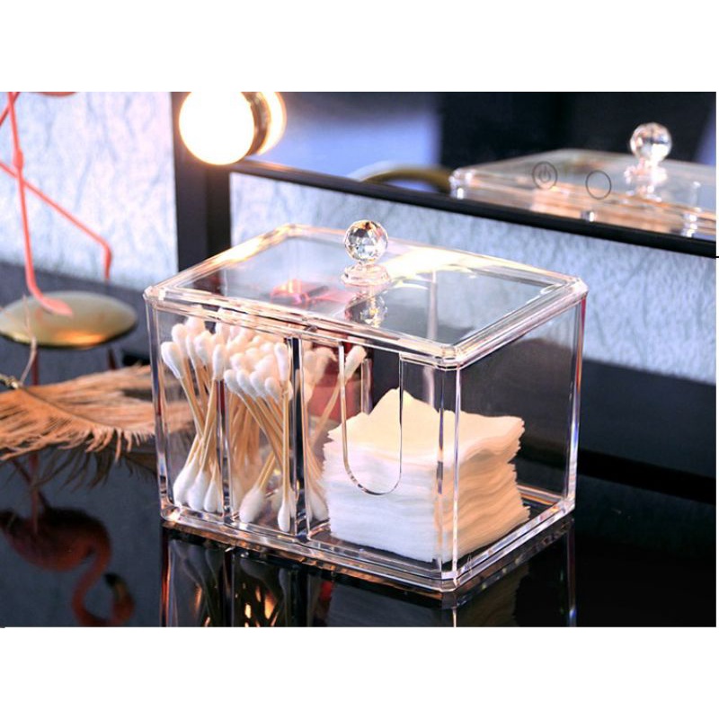 Hủ đựng đồ 2 ngăn mica,,,