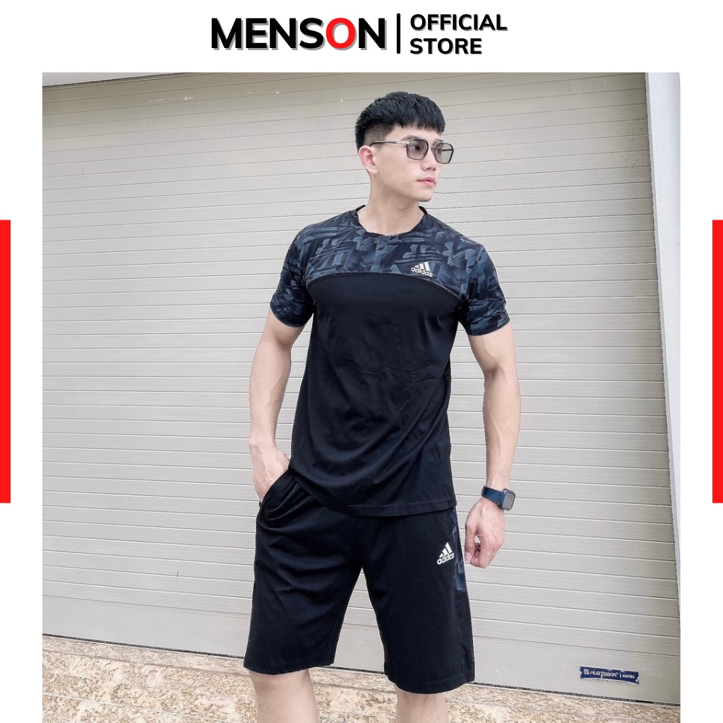 Bộ thể thao nam Adidass thun lạnh HÀNG CAO CẤP Menson MS193 Đồ bộ nam mặc nhà chất mát, co giãn chuẩn form mùa hè 2022