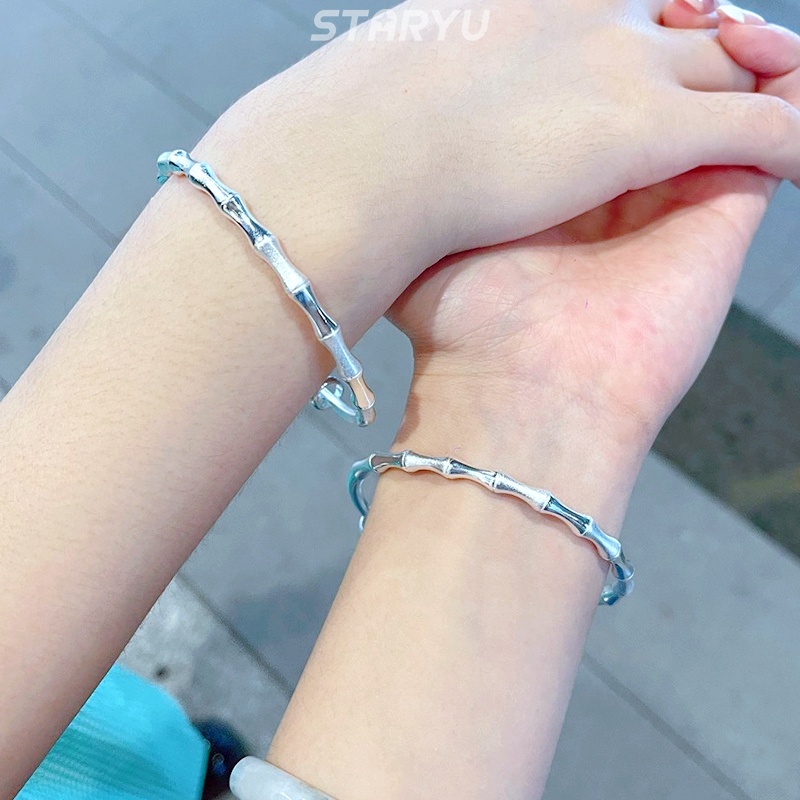 Vòng Tay Bạc 925 Hình Cây Tre Có Thể Điều Chỉnh Kích Cỡ Dành Cho Nữ