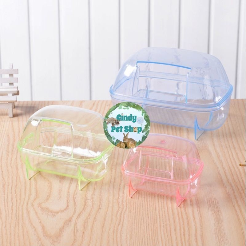 Nhà ngủ/nhà tắm mica màu trong suốt cho Hamster