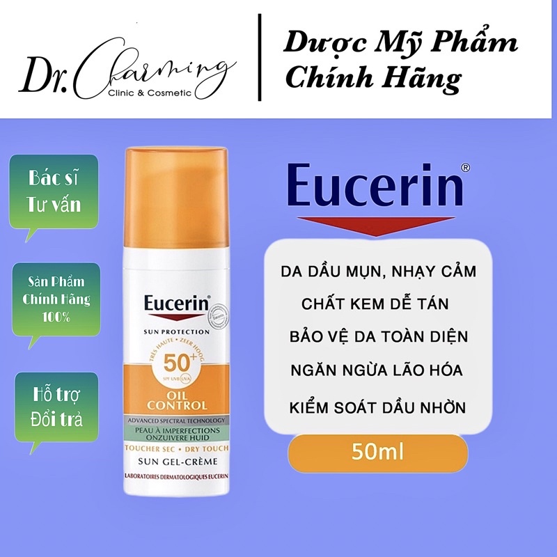 Kem chống nắng kiểm soát dầu Eucerin Sun Gel- Creme Oil Control Dry Touch