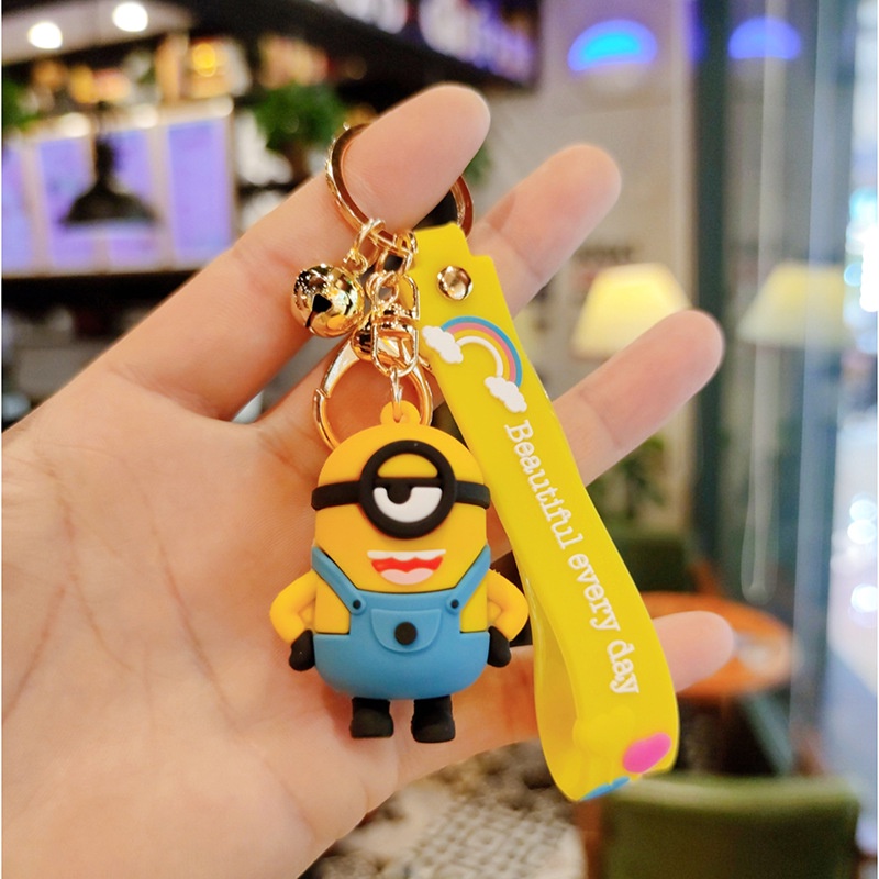 Móc Khóa Hình Búp Bê Hoạt Hình Màu Vàng Nhỏ Dễ Thương Sáng Tạo Phù Hợp Làm Quà Cho Nam Và Nữ