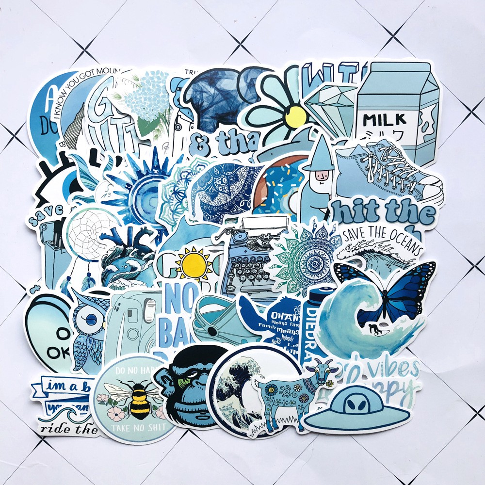 Bộ 50 Miếng Dán Trang Trí Sticker Chống Thấm Nước Dán Laptop Vali Sổ Tay MÃ ST2140