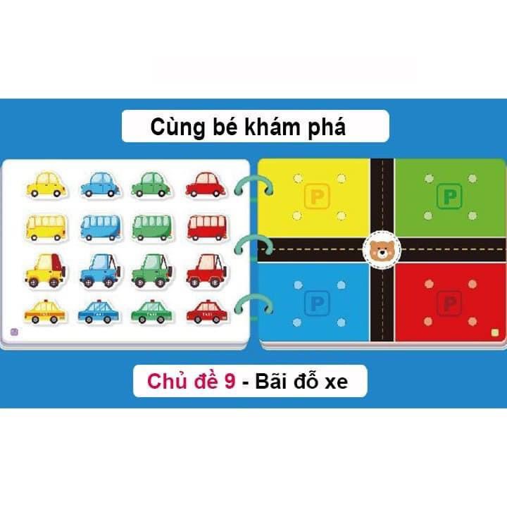 Đồ Chơi Giáo Dục Sớm Cho Bé, Bảng Bận Rộn Quiet Book, Busy Board, Bóc Dán Cho Bé 2-6 tuổi, Học Liệu Bóc Dán 17 Chủ Đề