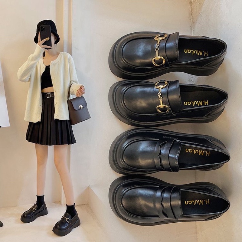 Giày da lười phong cách vintage ảnh thật ở cuối