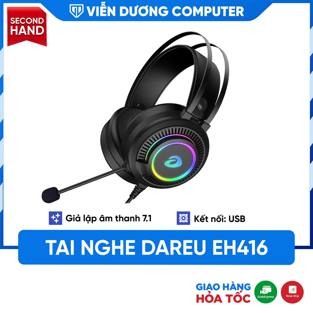 Tai nghe Gaming có dây DareU EH416 LED RGB giả lập 7.1 USB bảo hành 1 tháng Viễn Dương Computer
