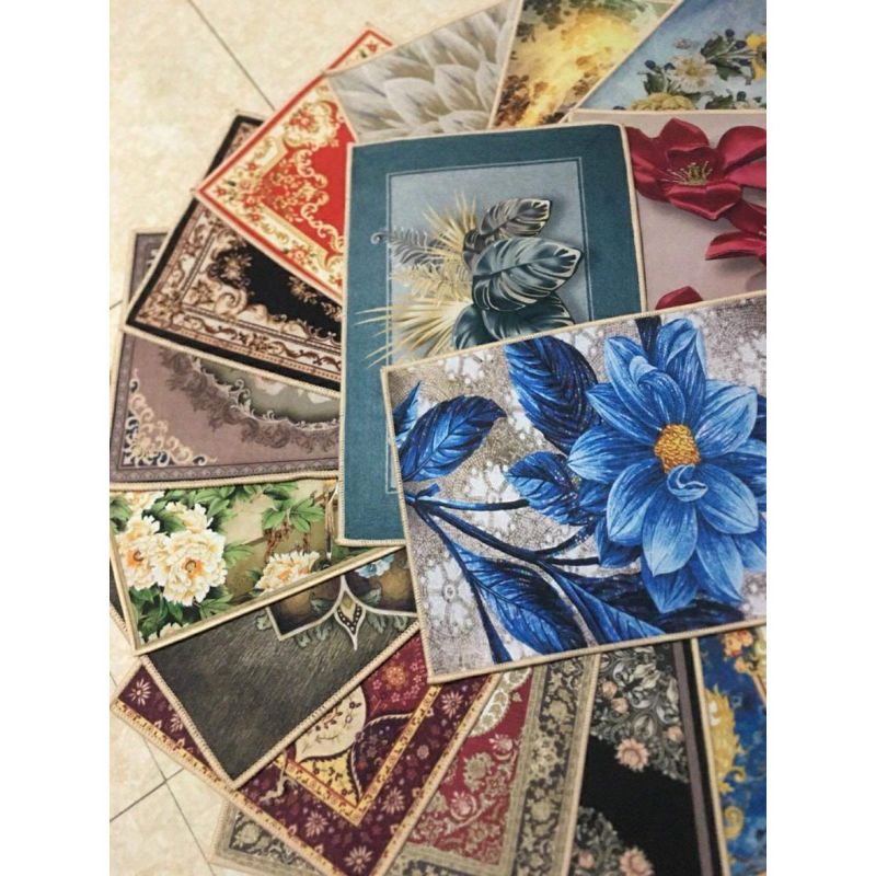 Thảm lau chân chống trơn trượt, thấm nước, in hình 3D kích thước 40x60cm